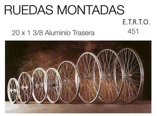 RUEDA BICICLETA TRASERA 20-1 3/8